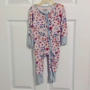Caden Lane Bamboo Lorelai’s Floral Convertible Zipper Romper Size 3-6 Months